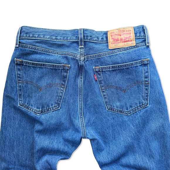 Levi’s 505 Men’s Jeans W32 L30 Straight Leg Blue Denim Classic Fit Zip Fly - Picture 12 of 16